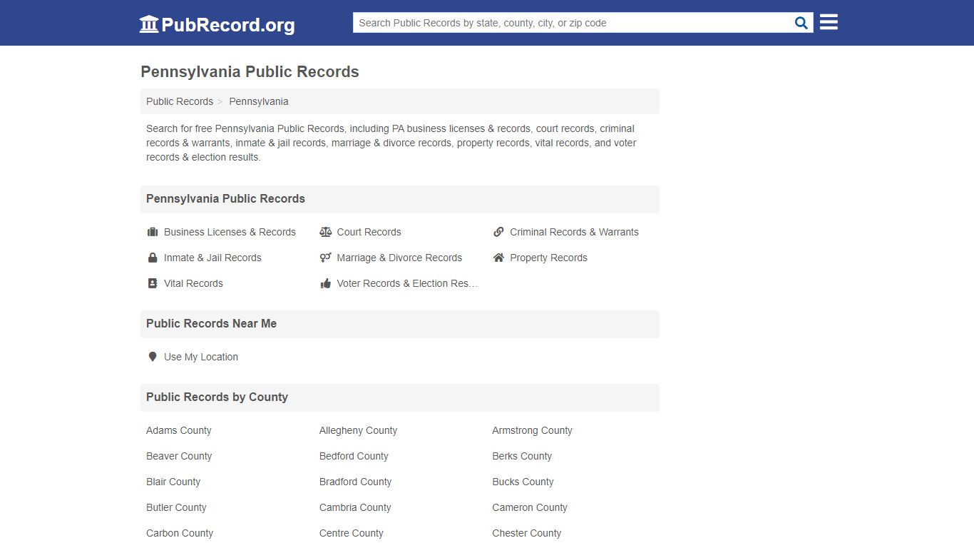 Free Pennsylvania Public Records - PubRecord.org